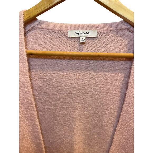 Madewell Open Front Cardigan Light Pink Merino Wool & Alpaca Oversized Small - Picture 2 of 10